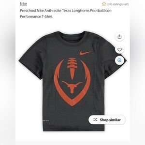 Nike Pre-School Texas Longhorn Graphic Tee. Dri Fit